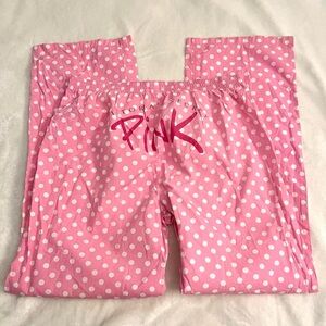 Y2K PINK Victoria's Secret Pink and White Polka Dot Pajama Bottoms